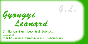 gyongyi leonard business card